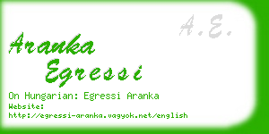 aranka egressi business card